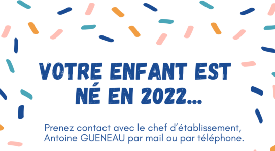 Rentrée 2025 - Les enfants nés en 2022...